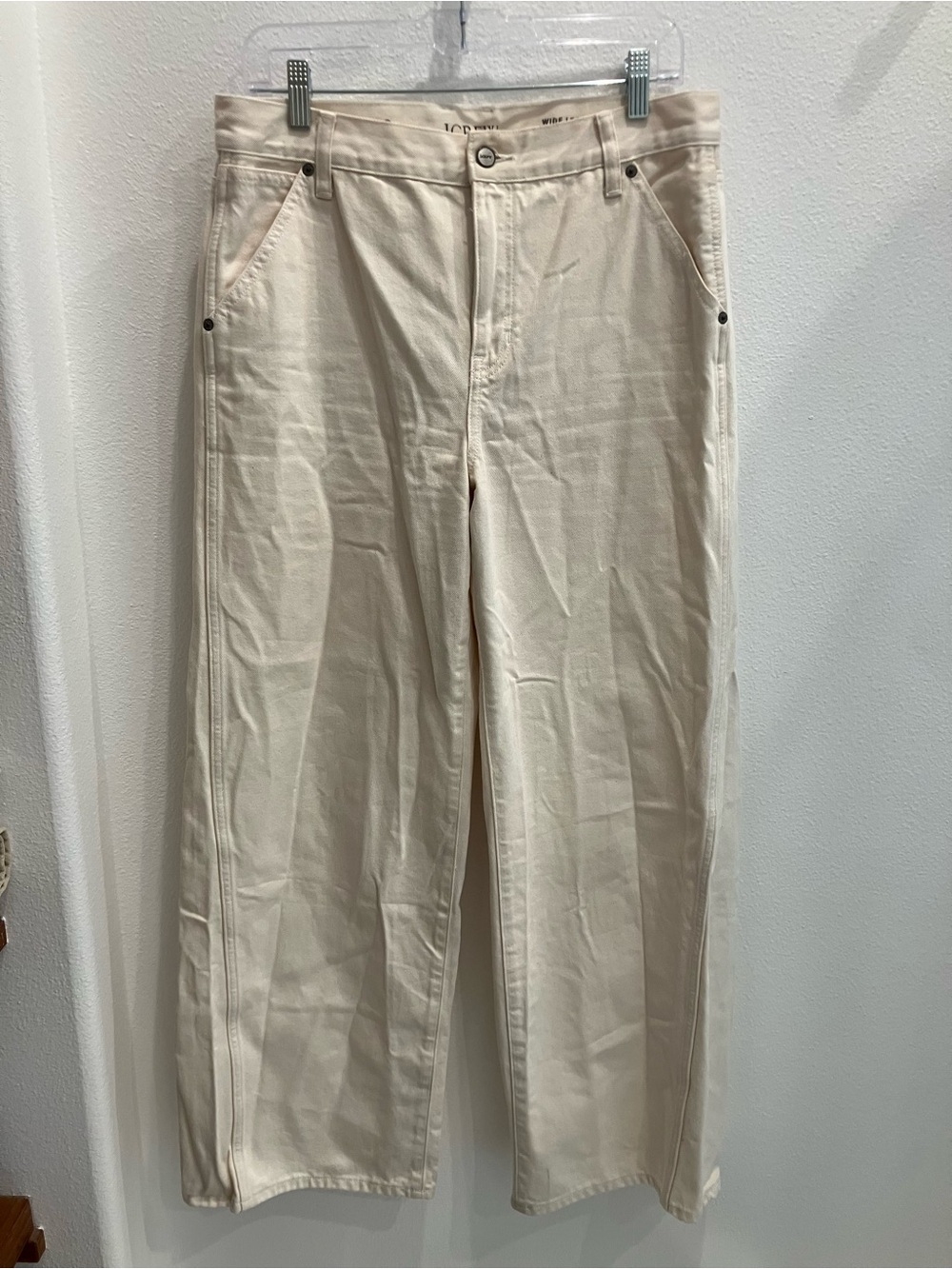 J. Crew Cream Wide-Leg Jeans